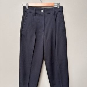 COS Cropped Tailored Pants in Black & Blue, Size 2